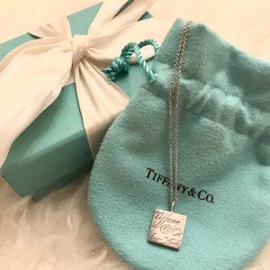 Tiffany & Co. Silver Square Pennant Neckalce